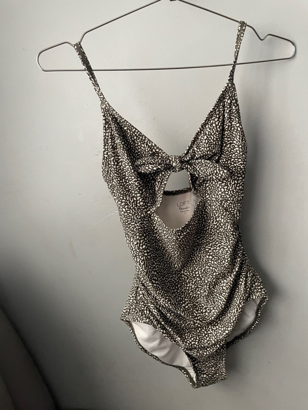 Women’s One-Piece Swimsuit in Olive Green Print - Picture 3 of 3